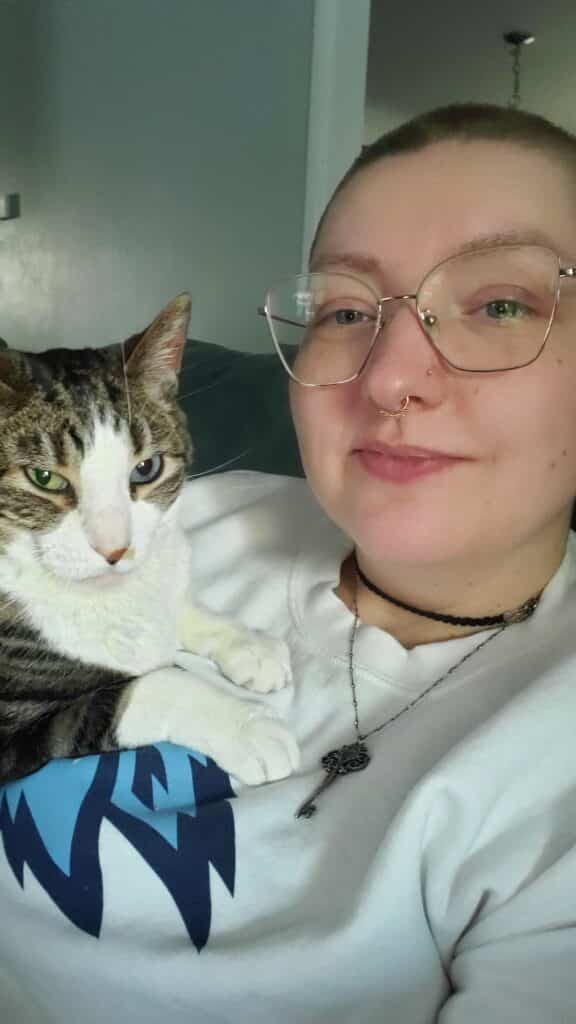Leah holding her cat B